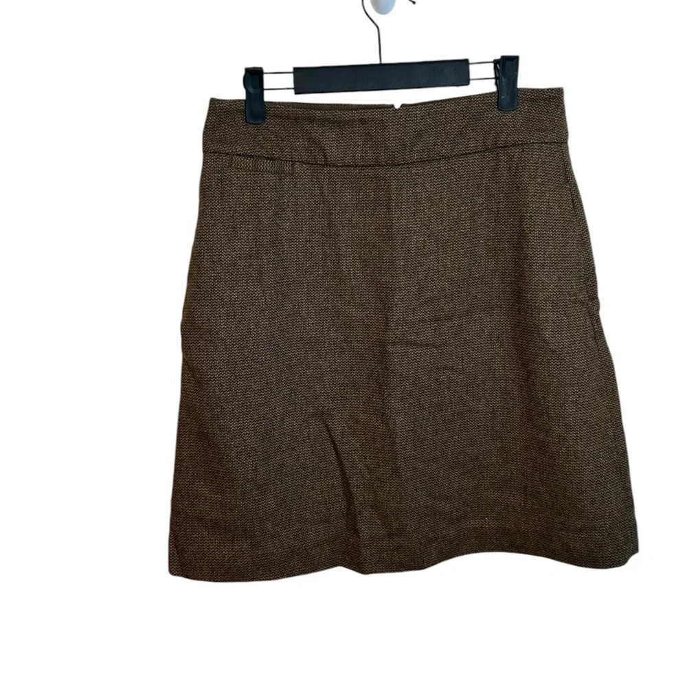 Lands’ End Brown Wool Blend A-Line Skirt